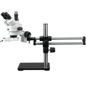 3.5X-45X Trinocular Stereo Microscope w Ball Bearing Boom + Fluo Light