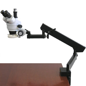 AmScope SM-6T Series Trinocular Articulating Zoom Microscope 7X-45X Magnification With Ring Light
