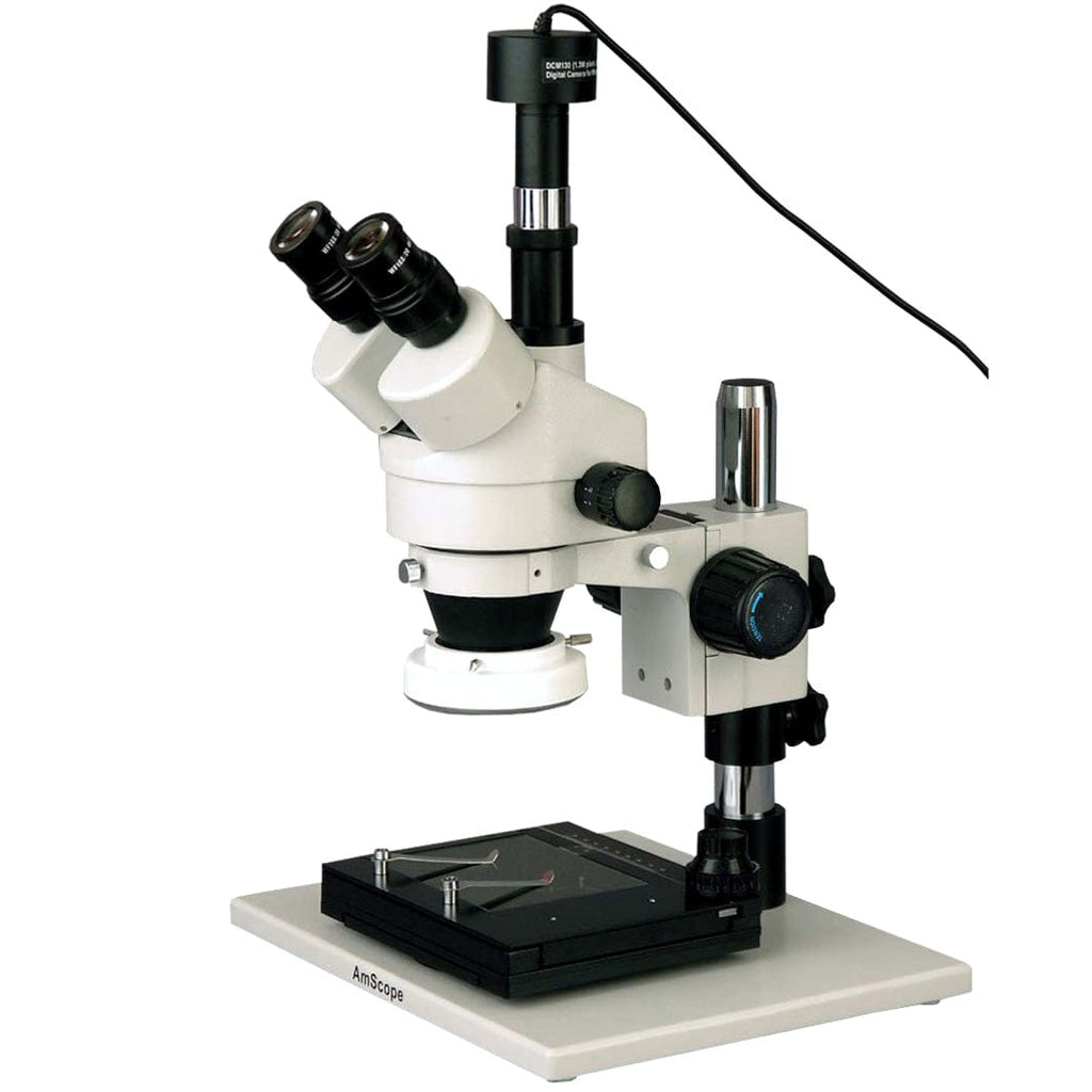 AmScope SM-1TZ-FRL-GT-9M Digital Enabled Trinocular Stereo Microscope ...