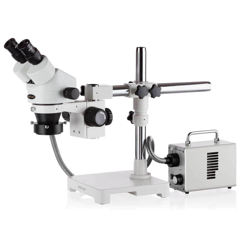 AmScope SM-3 Series Zoom Binocular Stereo Microscope with 30W LED Fibe ...