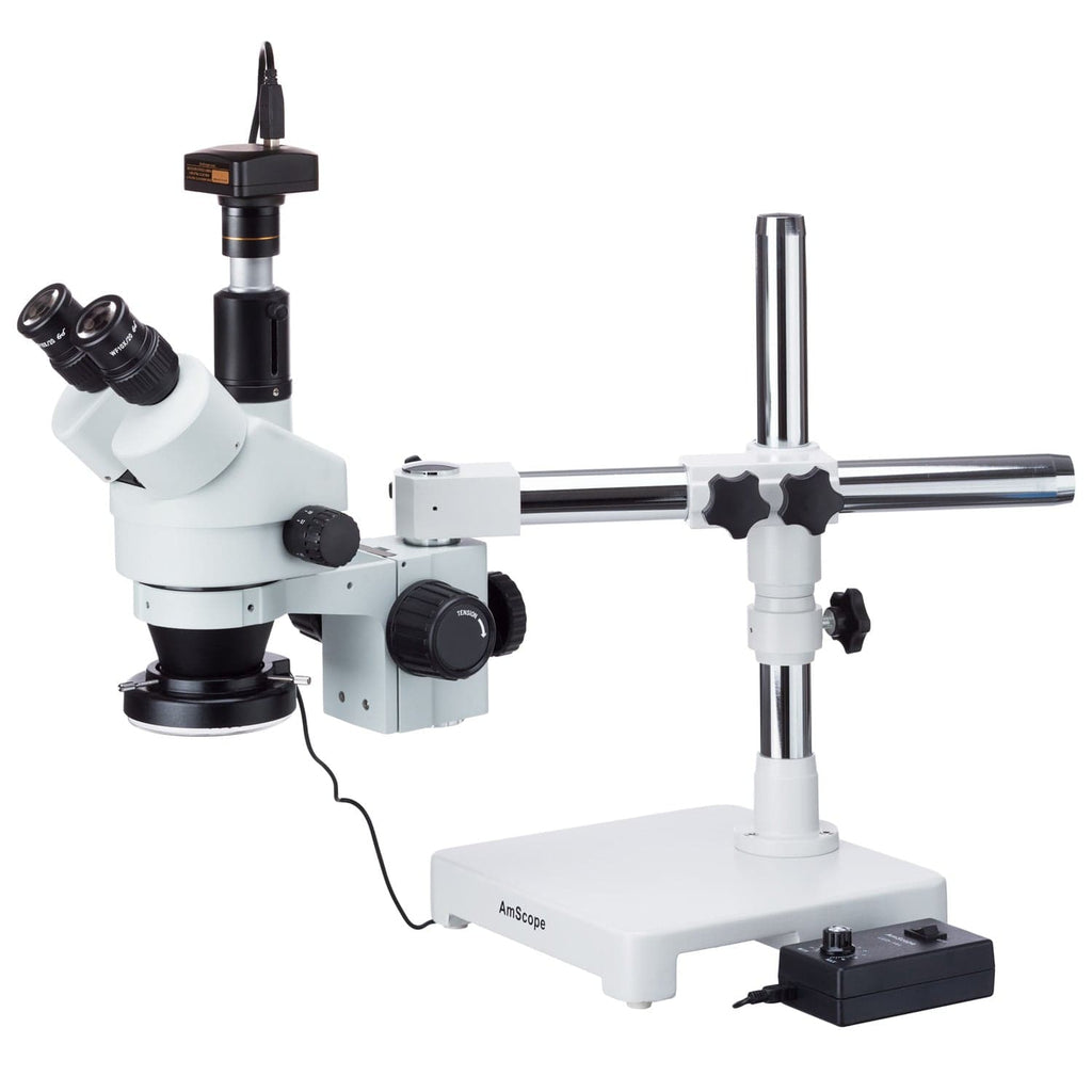 AmScope SM-3 Series Simul-Focal Zoom Trinocular Stereo Microscope with ...