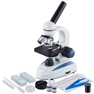 40X-1000X Student Cordless LED Compound Microscope with Slide Preparation Kit