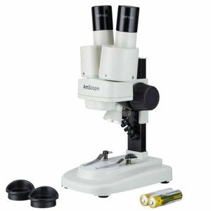 IQCrew 20X-40X Kid's Portable Battery-Powered Stereo Microscope with LED Light